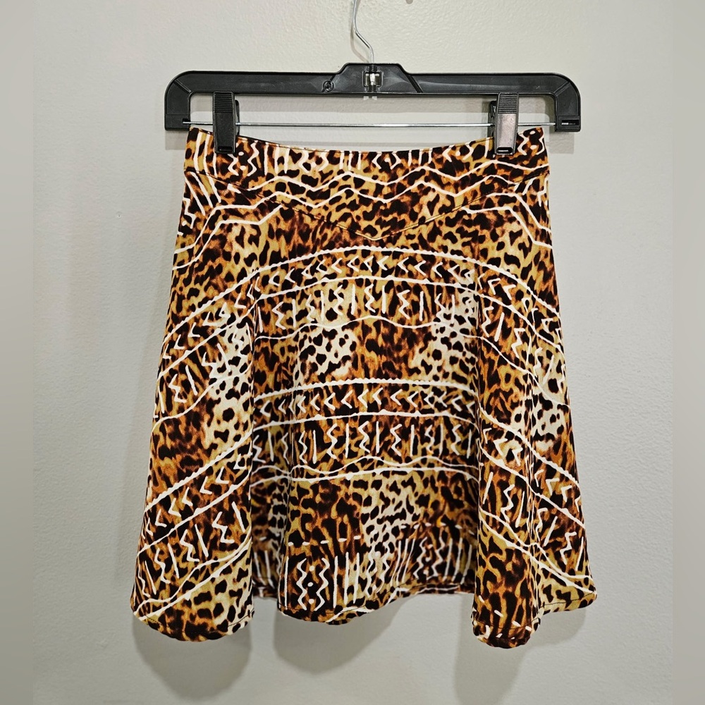 Silence + Noise Animal Print Skater Skirt